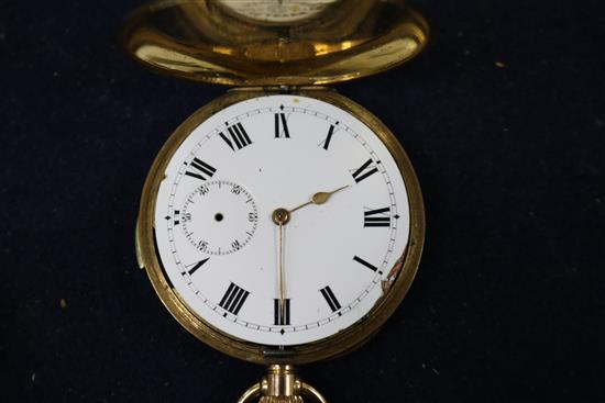 Five silver cased pocket watches, repeater (gold plated) and another pocket watch.